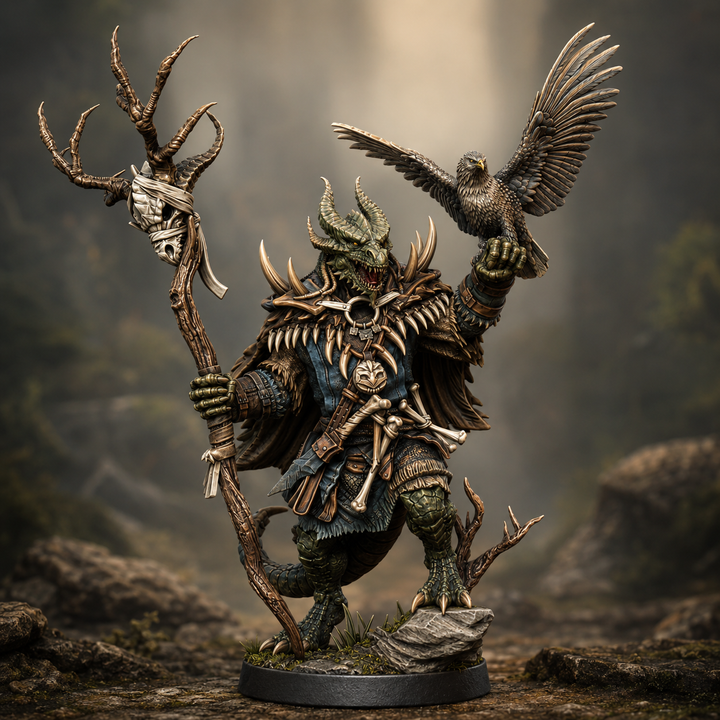 Dragonkin Druid Miniature STL | Digital Download