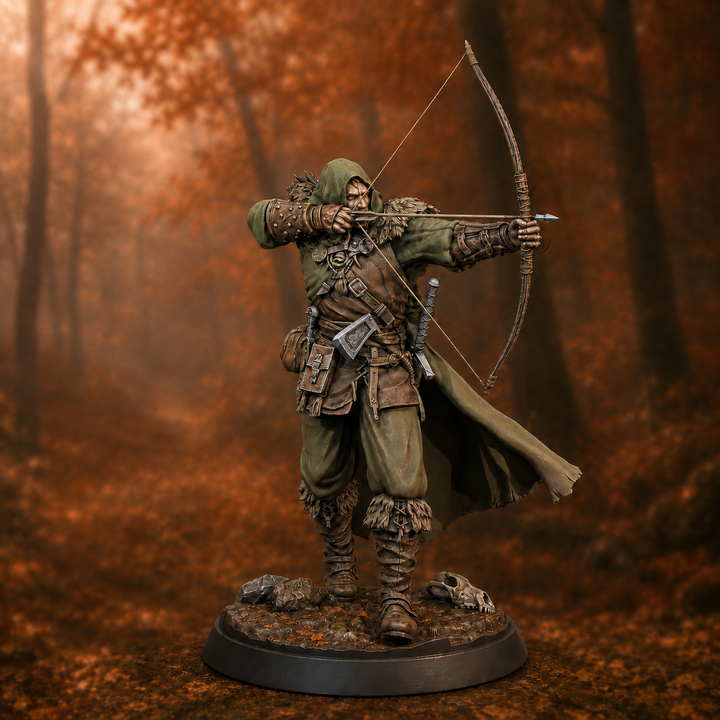 Human Ranger Fighter Shooting Bow, Paintedornot Original Design Unpainted Mini | 5 Sizes /Scales