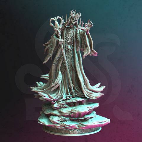 Undead Lich, Arch-Lich Monster Miniature | 28mm,32mm,54mm,75mm,100mm Scales | Dungeons and Dragons Pathfinder | DM Stash