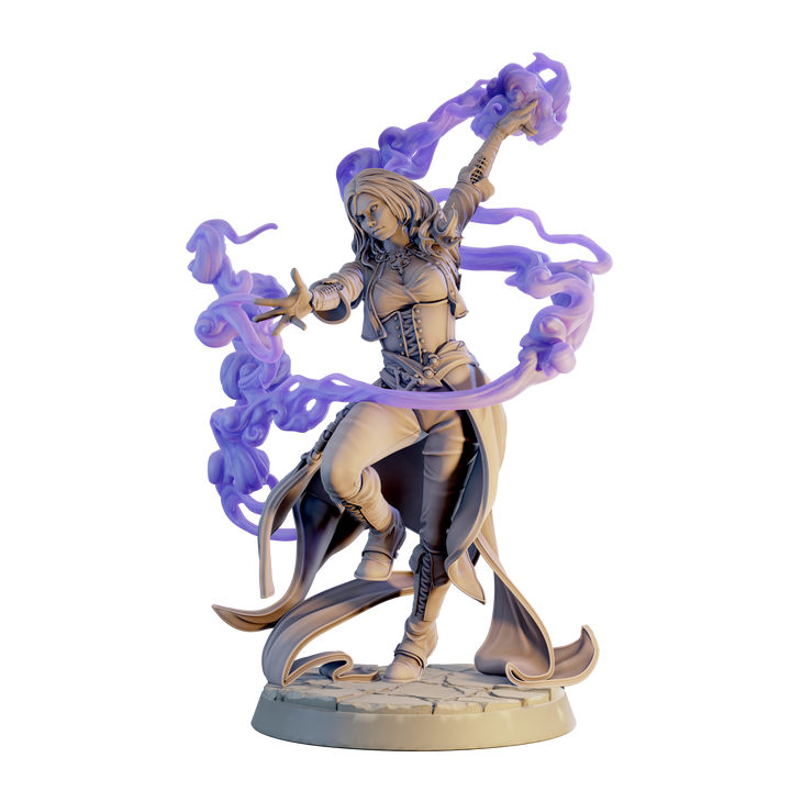 Female Wizard, Warlock, Sorcerer PC NPC, Paintedornot Original Design Unpainted Mini | 5 Sizes /Scales