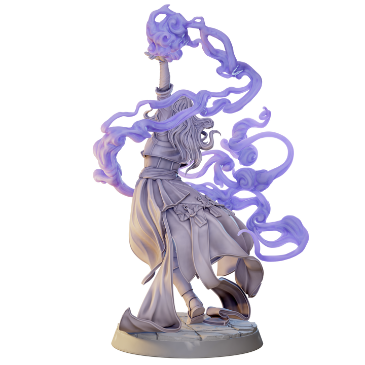 Female Wizard, Warlock, Sorcerer PC NPC, Paintedornot Original Design Unpainted Mini | 5 Sizes /Scales