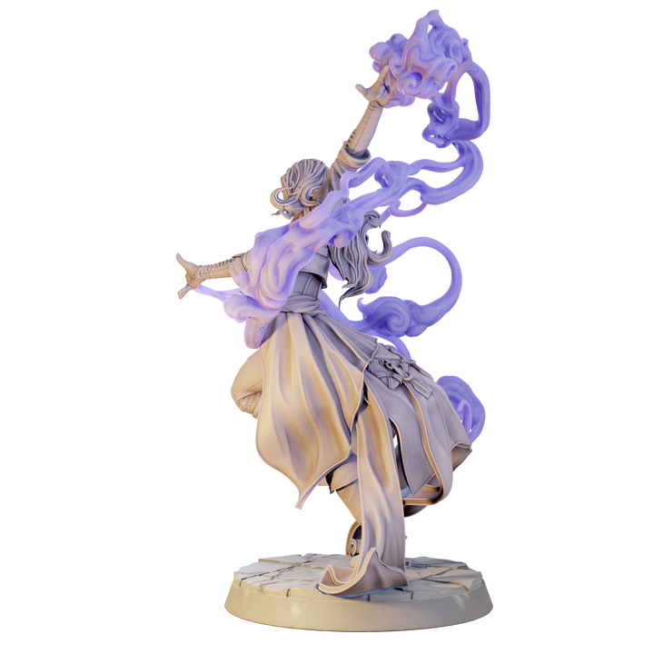 Female Wizard, Warlock, Sorcerer PC NPC, Paintedornot Original Design Unpainted Mini | 5 Sizes /Scales