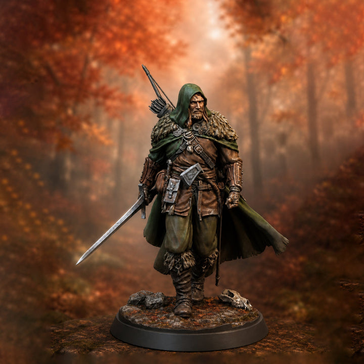 Human Ranger Fighter with Sword, Paintedornot Original Design Unpainted Mini | 5 Sizes /Scales