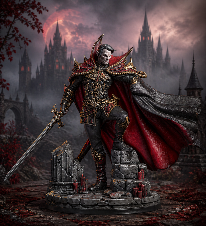 Vampire Lord Miniature STL | Undead Noble | Digital Download