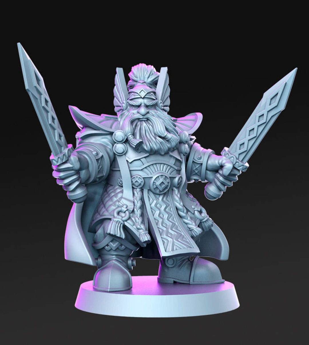 Fighter | Dwarf | Miniatures | Grimhold | Heavy Armor | Dungeons and Dragons | 28mm and 32mm | Pathfinder | Figure for Painting | Fighter|