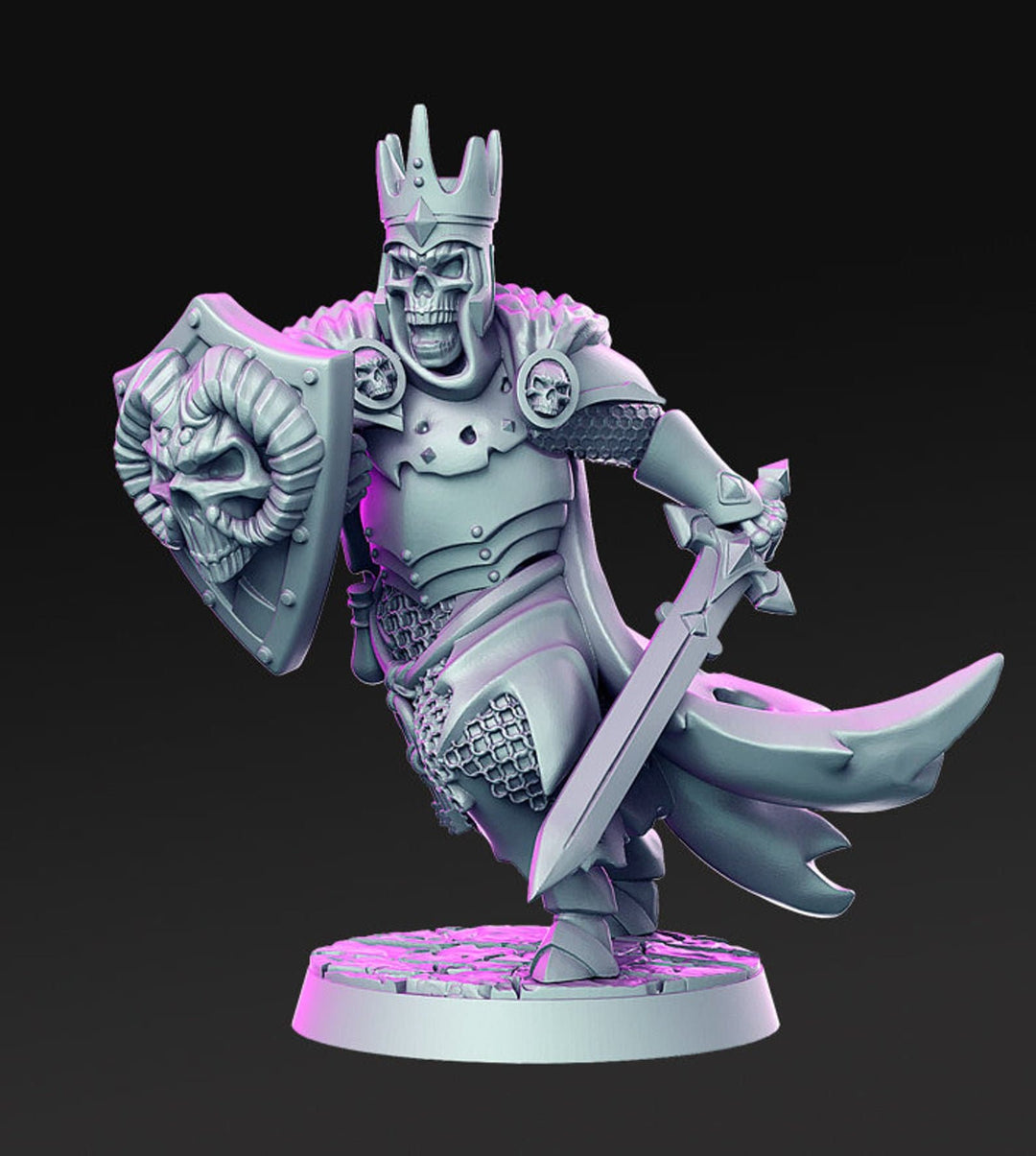 Death Knight | Skeleton Knight | Undead Miniature | Dungeons and Dragons | Undead | 28mm | 32mm | Pathfinder | Figure for Painting |