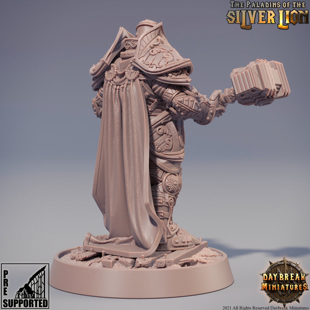 Paladin | Knight Templar Heavy Armor Miniature | 28mm,32mm,54mm,75mm,100mm Scales | Dungeons and Dragons | Pathfinder | Figure for Painting|