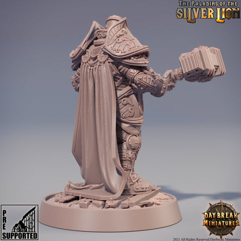 Paladin | Knight Templar Heavy Armor Miniature | 28mm,32mm,54mm,75mm,100mm Scales | Dungeons and Dragons | Pathfinder | Figure for Painting|