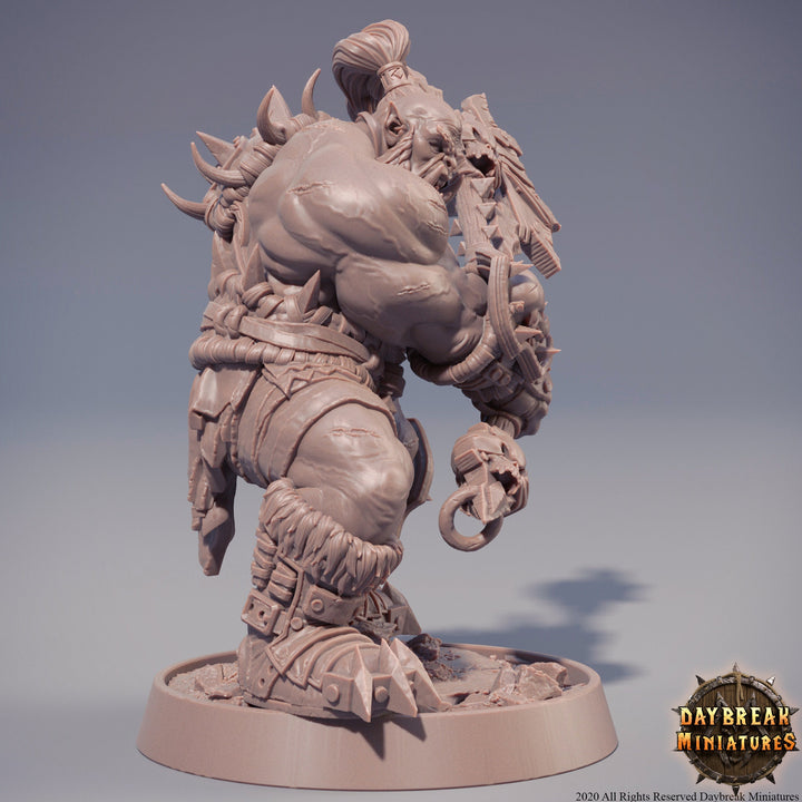 Orc War Chief | Orc barbarian Battle Axe | | 28mm | 32mm |54mm |75mm|100mm tall | Megaboss | Dungeons and Dragons Pathfinder |