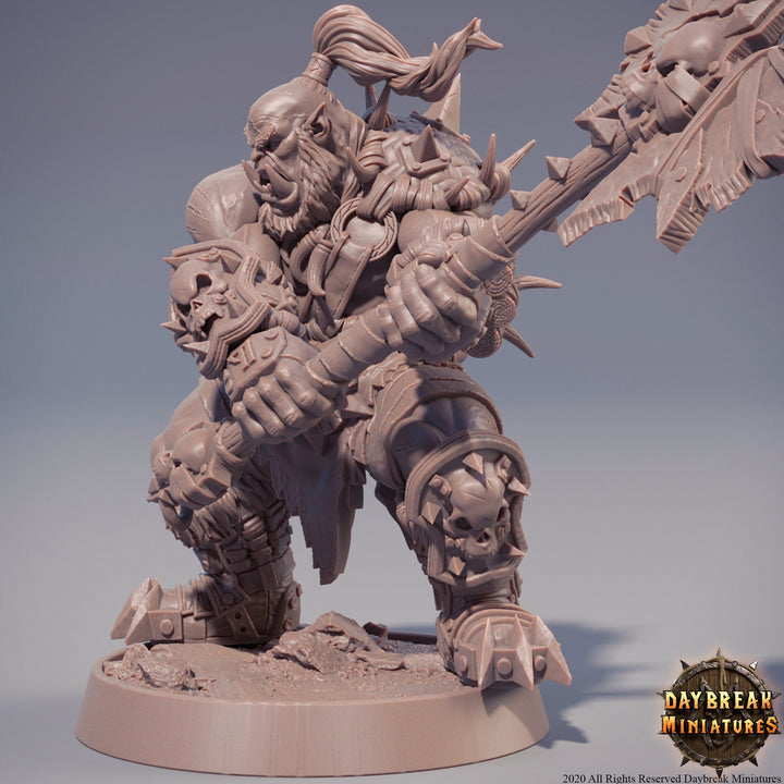 Orc War Chief | Orc barbarian Battle Axe | | 28mm | 32mm |54mm |75mm|100mm tall | Megaboss | Dungeons and Dragons Pathfinder |
