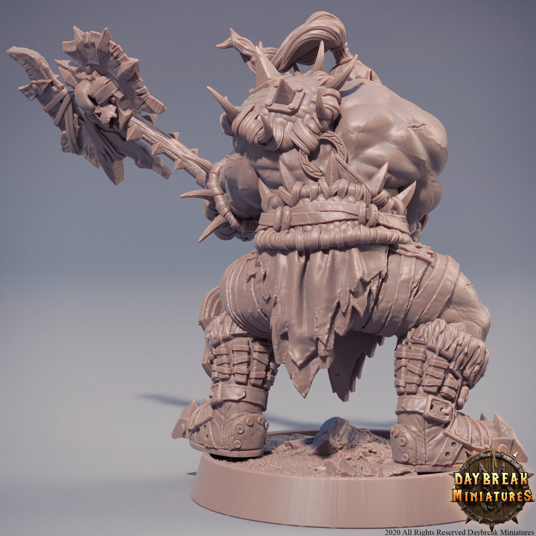 Orc War Chief | Orc barbarian Battle Axe | | 28mm | 32mm |54mm |75mm|100mm tall | Megaboss | Dungeons and Dragons Pathfinder |