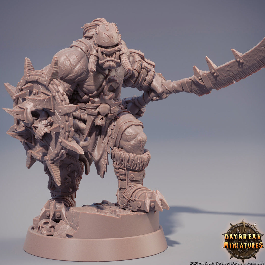 Orc War Chief | Orc barbarian | Half-orc | Megaboss | Dungeons and Dragons | 28mm | 32mm|54mm| 75mm|100mm tall Pathfinder | Barbarian|