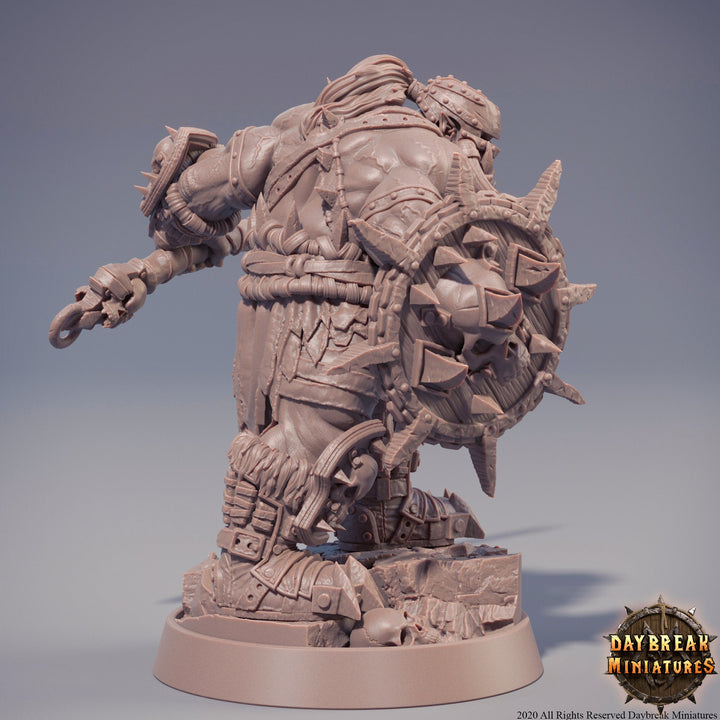Orc War Chief | Orc barbarian | Half-orc | Megaboss | Dungeons and Dragons | 28mm | 32mm|54mm| 75mm|100mm tall Pathfinder | Barbarian|