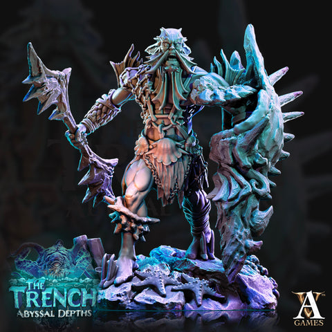 Triton - Character Race | Resin Miniature | Dungeons and Dragons Miniatures | Pathfinder Miniatures | DnD 5e | Underwater | Triton Fighter