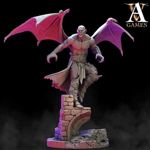 Vampire w/wings and No Wings- | 32mm Scale | Vampire Miniature | Dungeons and Dragons Miniatures Undead | Pathfinder Miniatures | Dnd Mini |