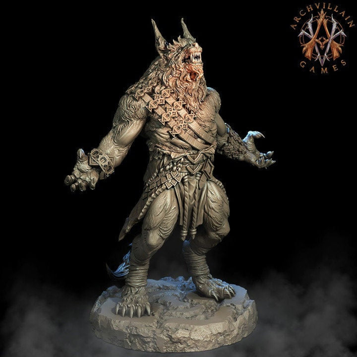 Alpha Werewolf | 65mm | Archvillain Games | 3d printed | Collector| Figure for painting | Werewolf Statue | Werewolves | Lycan miniature |