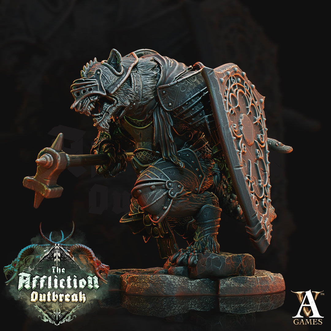 Wererat in Heavy Armor | Resin Miniature | Dungeons and Dragons | 28mm | 32mm | Pathfinder ratfolk | DnD 5e | D&D 5e|