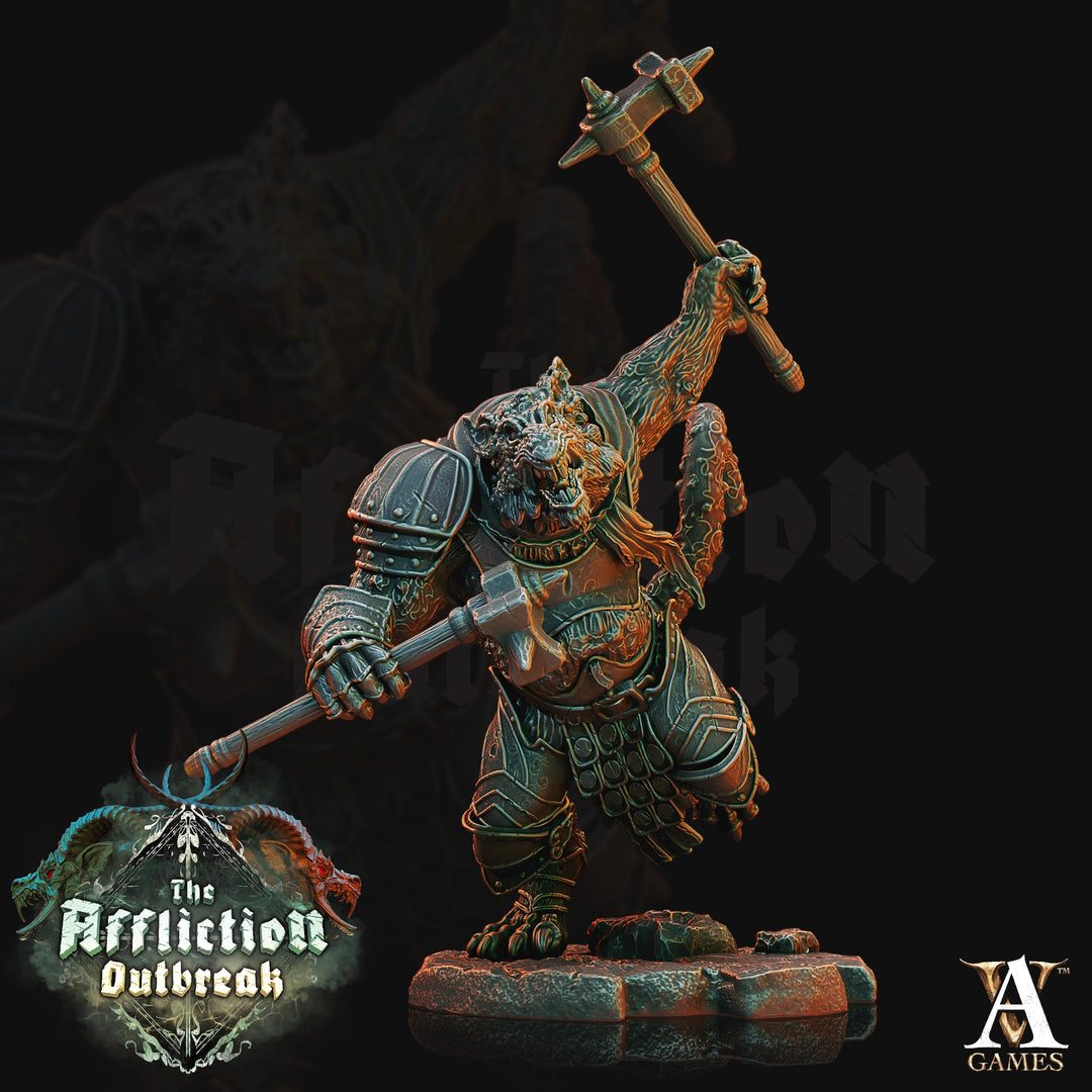 Wererat in Heavy Armor | Resin Miniature | Dungeons and Dragons | 28mm | 32mm | Pathfinder ratfolk | DnD 5e | D&D 5e