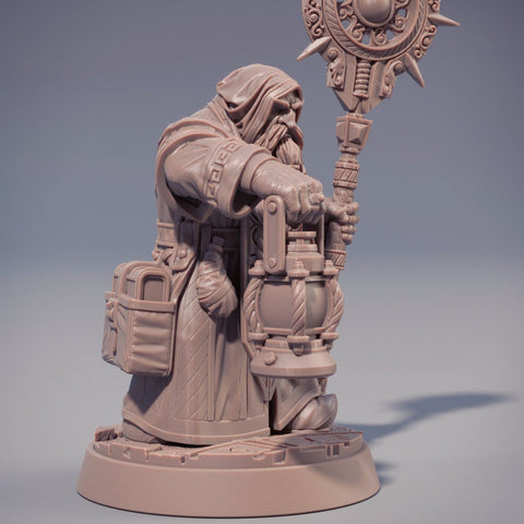 Dwarf Wizard Miniatures | Spell Caster | Dungeons and Dragons | 28mm,32mm,54mm, 75mm, 100mm Scales | Pathfinder | Figure for Painting|