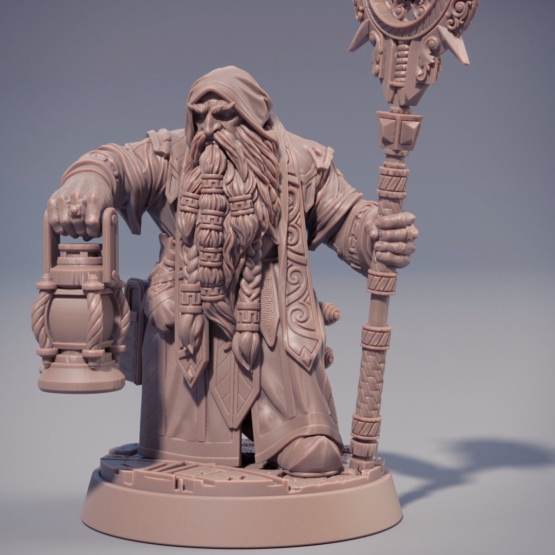 Dwarf Wizard Miniatures | Spell Caster | Dungeons & Dragons | 28mm,32mm,54mm, 75mm, 100mm Scales | Pathfinder