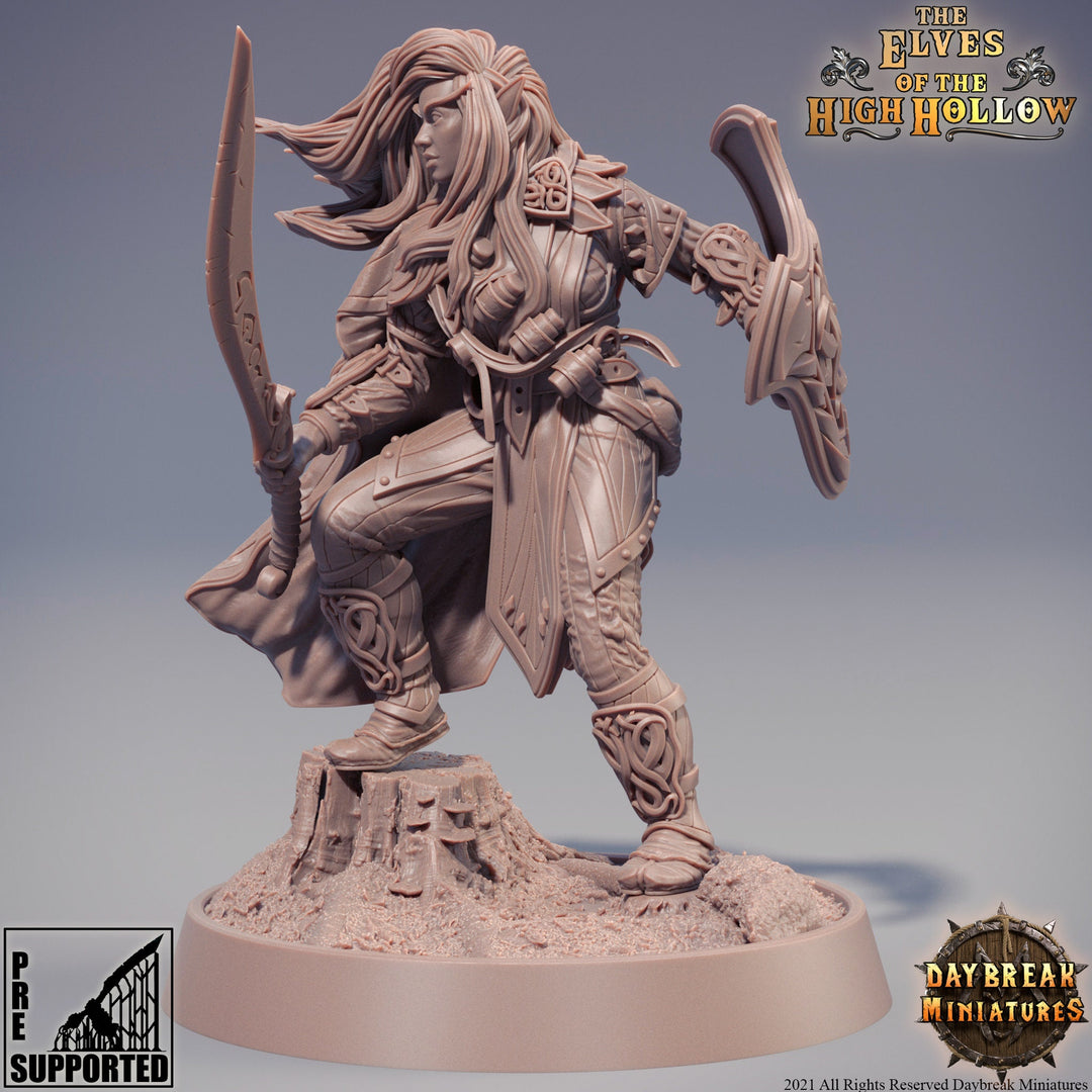 Wood Elf Ranger Fighter | Elf Fighter | Miniature | 28mm Scale | 32mm Scale | 75mm Scale | Pathfinder Figure | DnD | Elf Figurine unpainted|
