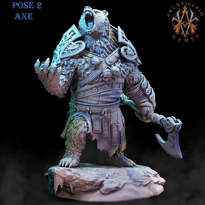 Frostburn Bear Vanguard | Archvillain Games | DnD RPG Role Playing Game | Pathfinder | Figure for Painting | Resin | Dungeons and Dragons |