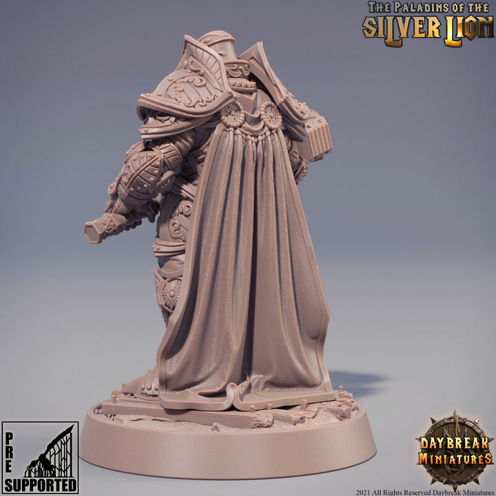 Paladin | Knight Templar Heavy Armor Miniature | 28mm,32mm,54mm,75mm,100mm Scales | Dungeons and Dragons | Pathfinder | Figure for Painting|
