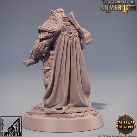 Paladin | Knight Templar Heavy Armor Miniature | 28mm,32mm,54mm,75mm,100mm Scales | Dungeons and Dragons | Pathfinder | Figure for Painting|