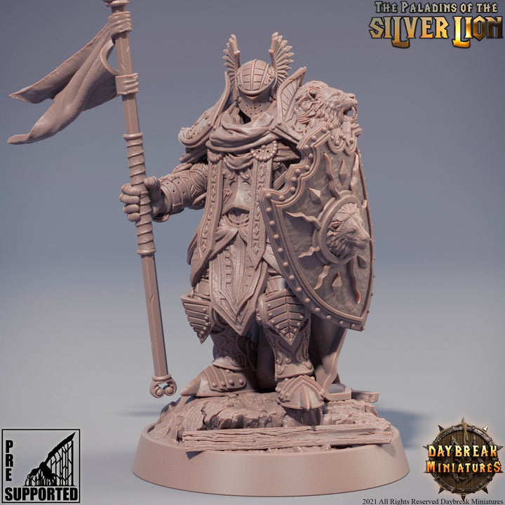 Paladin | Knight Templar | Miniature | Heavy Armor | Dungeons and Dragons | 28mm, 32mm, 75mm scales | Pathfinder | Figure for Painting|