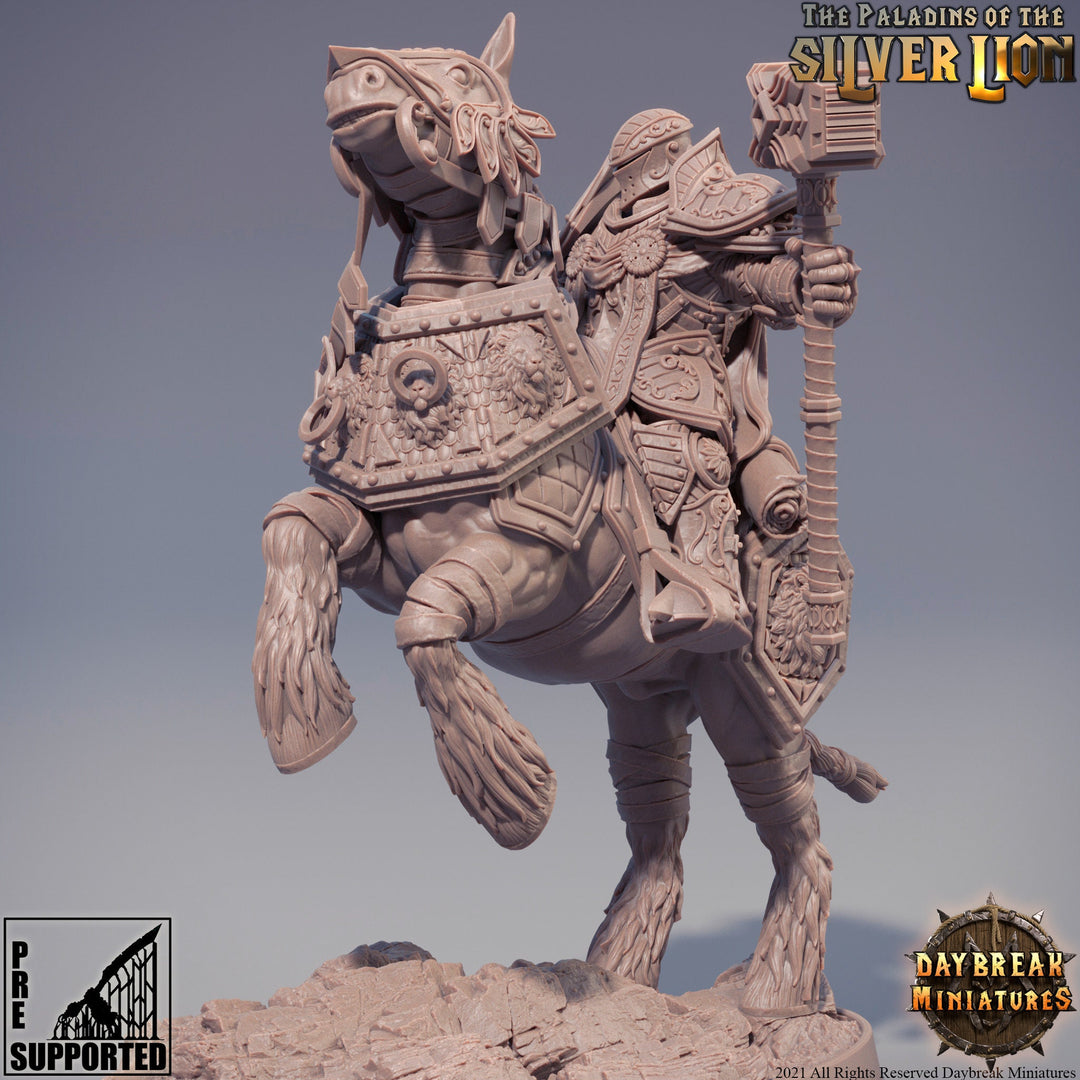 Paladin | Cavalier | Miniature | Heavy Armor | Dungeons and Dragons | 28mm Scale | 32mm scale | Pathfinder | AOS ||