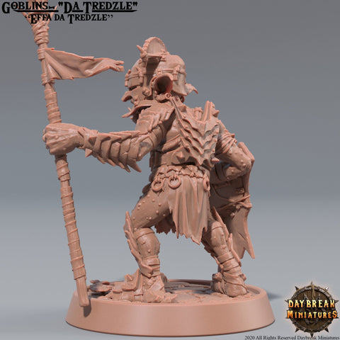Goblin Chieftain | DnD Miniatures | Dungeons and Dragons | 28mm, 32mm, 75mm scale| Pathfinder | Figure for Painting|