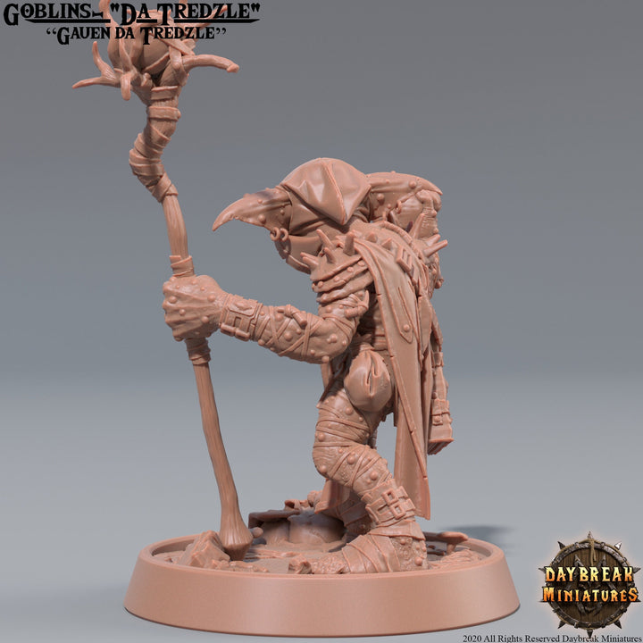 Goblin Wizard Shaman | Miniatures | Dungeons and Dragons | 28mm, 32mm, 75mm scale| Pathfinder | Figure for Painting| Skragrott the Loonking