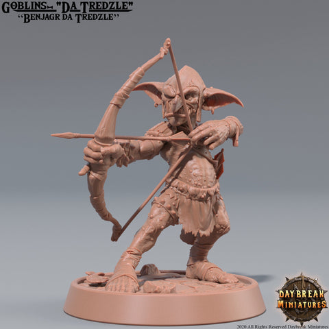 Goblin Archer | DnD Miniatures | Dungeons and Dragons | 28mm, 32mm, 75mm scale| Pathfinder | Figure for Painting| Gloomspite Glitz