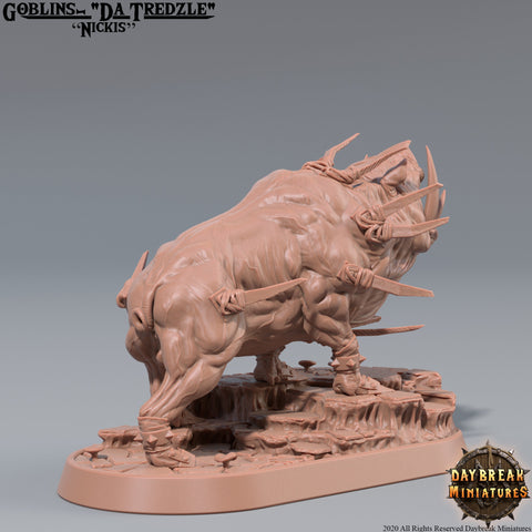 War Boar | DnD Miniatures | Dungeons and Dragons | 28mm, 32mm, 75mm scale| Pathfinder | Figure for Painting| Gloomspite Glitz