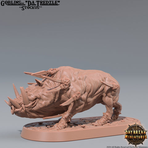 War Boar | DnD Miniatures | Dungeons and Dragons | 28mm, 32mm, 75mm scale| Pathfinder | Figure for Painting| Gloomspite Glitz