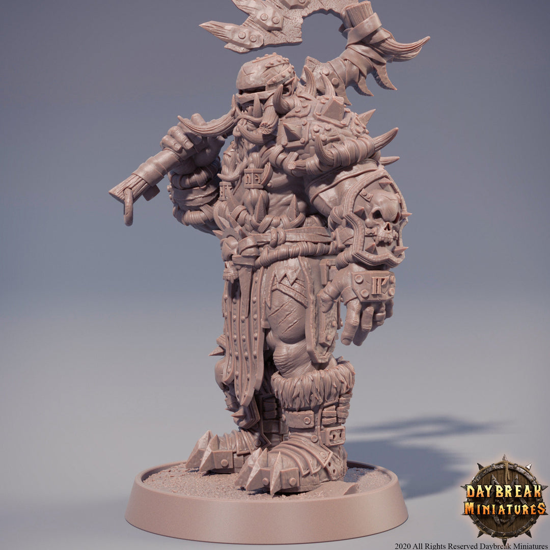 Orc War Chief | Orc barbarian | Megaboss | Dungeons and Dragons | 28mm or 32mm | 75mm Tall Pathfinder | Barbarian orc