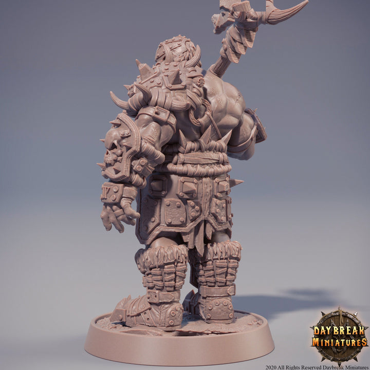 Orc War Chief | Orc barbarian | Megaboss | Dungeons and Dragons | 28mm or 32mm | 75mm Tall Pathfinder | Barbarian orc