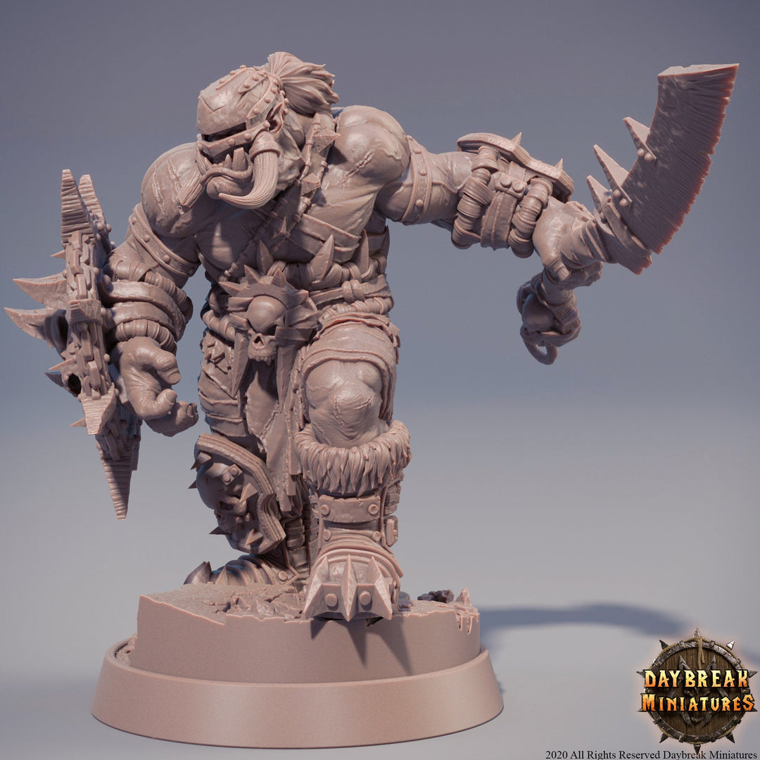 Orc War Chief | Orc barbarian | Half-orc | Megaboss | Dungeons and Dragons | 28mm | 32mm|54mm| 75mm|100mm tall Pathfinder | Barbarian|