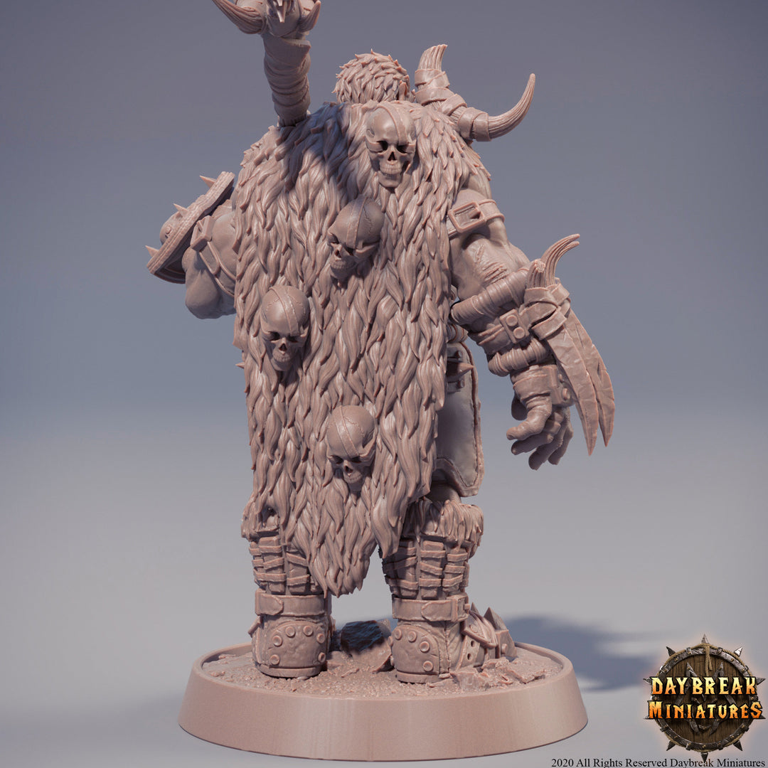 Orc War Chief | Orc barbarian | Battle Axe | Megaboss | Dungeons and Dragons | 28mm | 32mm |54mm|75mm/100mm Tall Pathfinder | Barbarian|