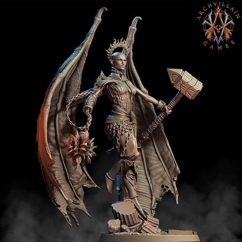 Zariel the Fallen Angel |28mm, 32mm, 54mm, 75mm, 100mm Scale |Angel Succubus Miniature | D&amp; D Miniatures | Pathfinder Miniatures |