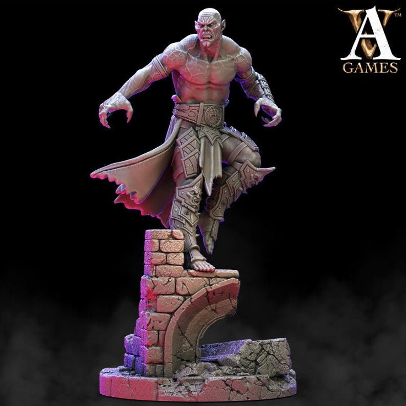 Vampire w/wings and No Wings- | 32mm Scale | Vampire Miniature | Dungeons and Dragons Miniatures Undead | Pathfinder Miniatures | Dnd Mini |