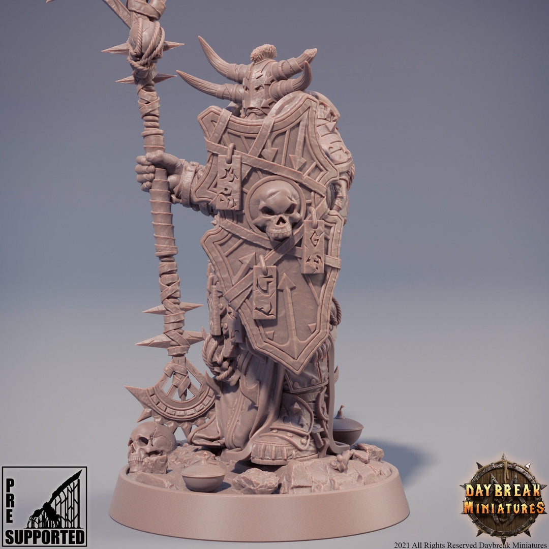 Chaos Knight Figurine| Blood Warriors | 28mm, 32mm, 75mm | Miniature | Dungeons and Dragons | Pathfinder |