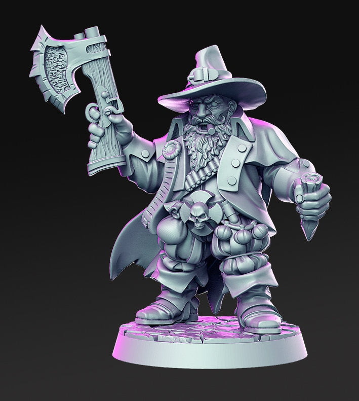 Cleric Ranger Monster Hunter | Blood Hunter | 28mm and 32mm Miniatures | Dungeons and Dragons | Pathfinder | Figure for Painting | Fighter|