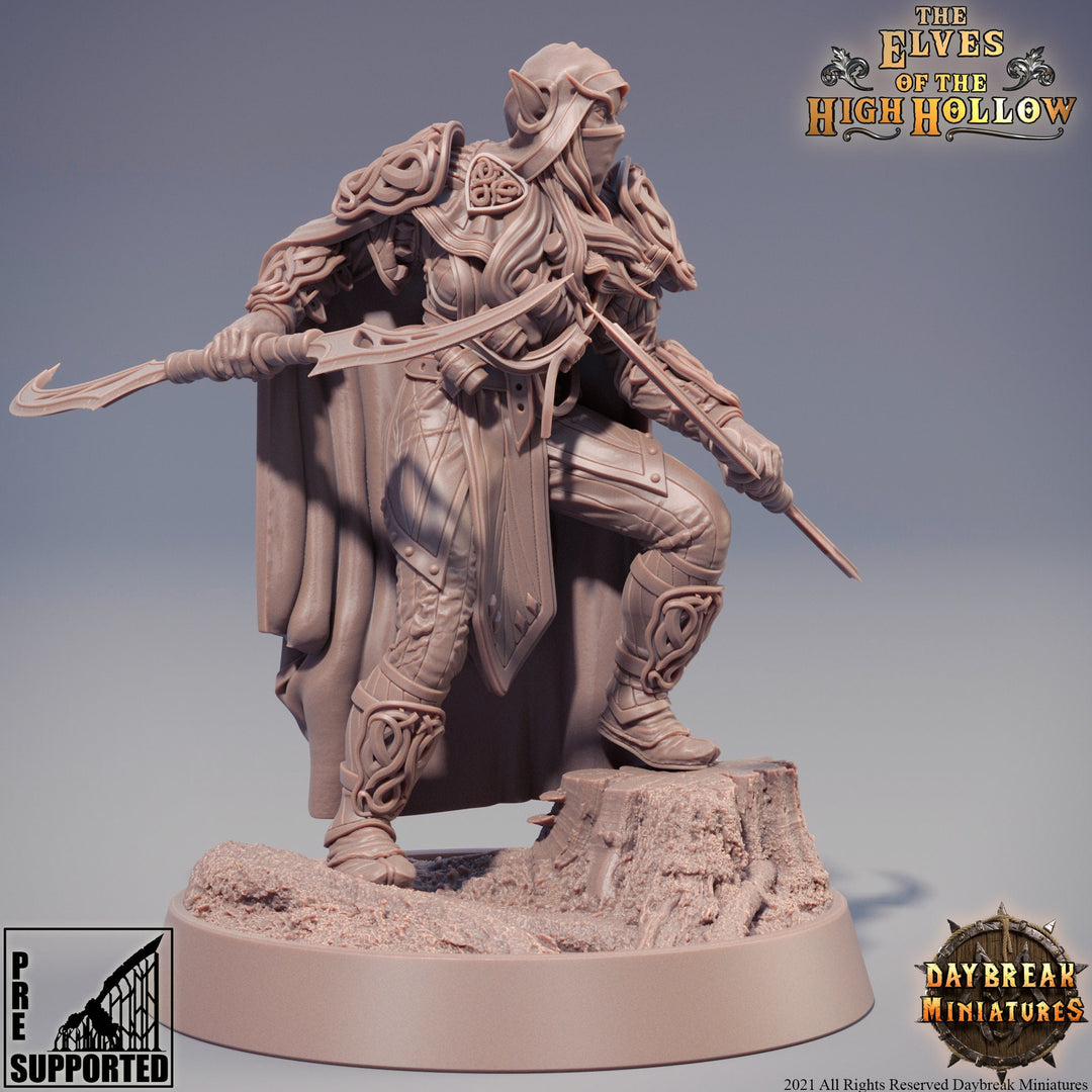 Wood Elf Ranger Fighter | Elf Fighter | Miniature | 28mm Scale | 32mm Scale | 75mm Scale | Pathfinder Figure | DnD | Elf Figurine unpainted|