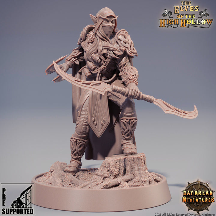 Wood Elf Ranger Fighter | Elf Fighter | Miniature | 28mm Scale | 32mm Scale | 75mm Scale | Pathfinder Figure | DnD | Elf Figurine unpainted|
