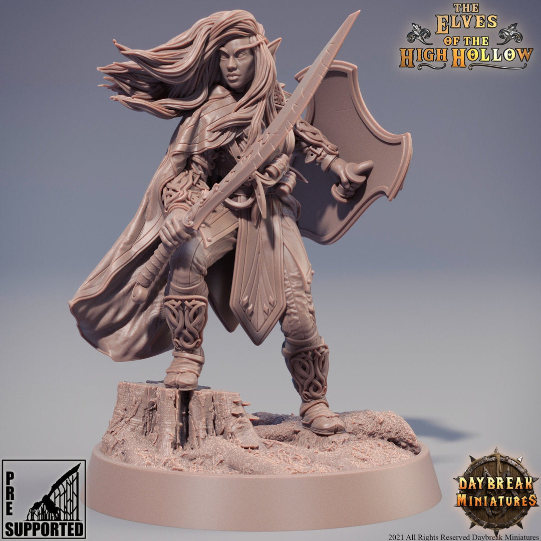 Wood Elf Ranger Fighter | Elf Fighter | Miniature | 28mm Scale | 32mm Scale | 75mm Scale | Pathfinder Figure | DnD | Elf Figurine unpainted|