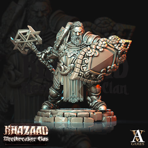 Dwarf Fighter with shield Resin Miniatures | Dungeons and Dragons | 28mm, 32mm,54mm, 75mm, 100mm Scale | Pathfinder | Figure for Painting|