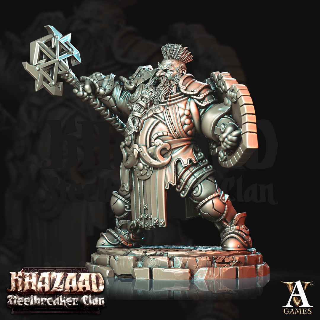 Dwarf Fighter with shield Resin Miniatures | Dungeons and Dragons | 28mm, 32mm, 54mm,75mm,100mm Scale | Pathfinder | Figure for Painting|