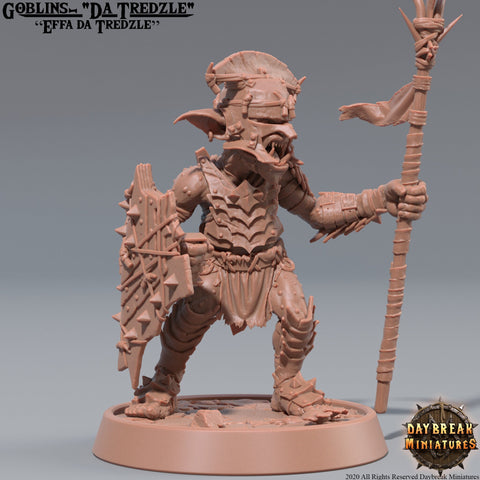 Goblin Chieftain | DnD Miniatures | Dungeons and Dragons | 28mm, 32mm, 75mm scale| Pathfinder | Figure for Painting|
