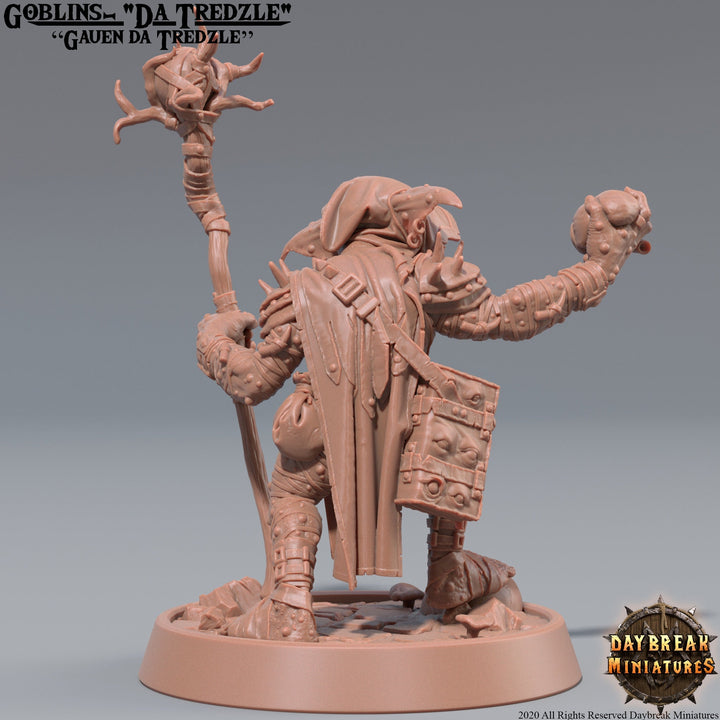 Goblin Wizard Shaman | Miniatures | Dungeons and Dragons | 28mm, 32mm, 75mm scale| Pathfinder | Figure for Painting| Skragrott the Loonking